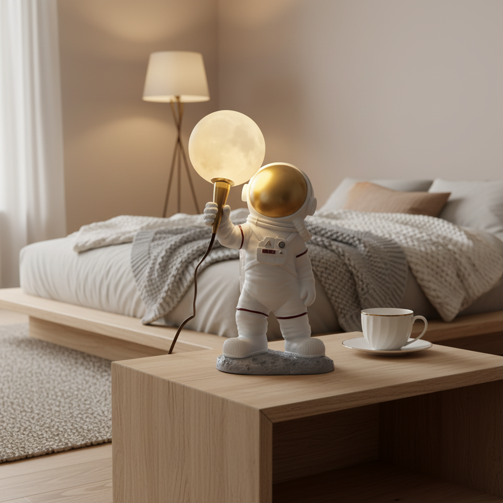 Lampada da Tavolo a LED Astronauta per Bambini Luce Notturna Calda