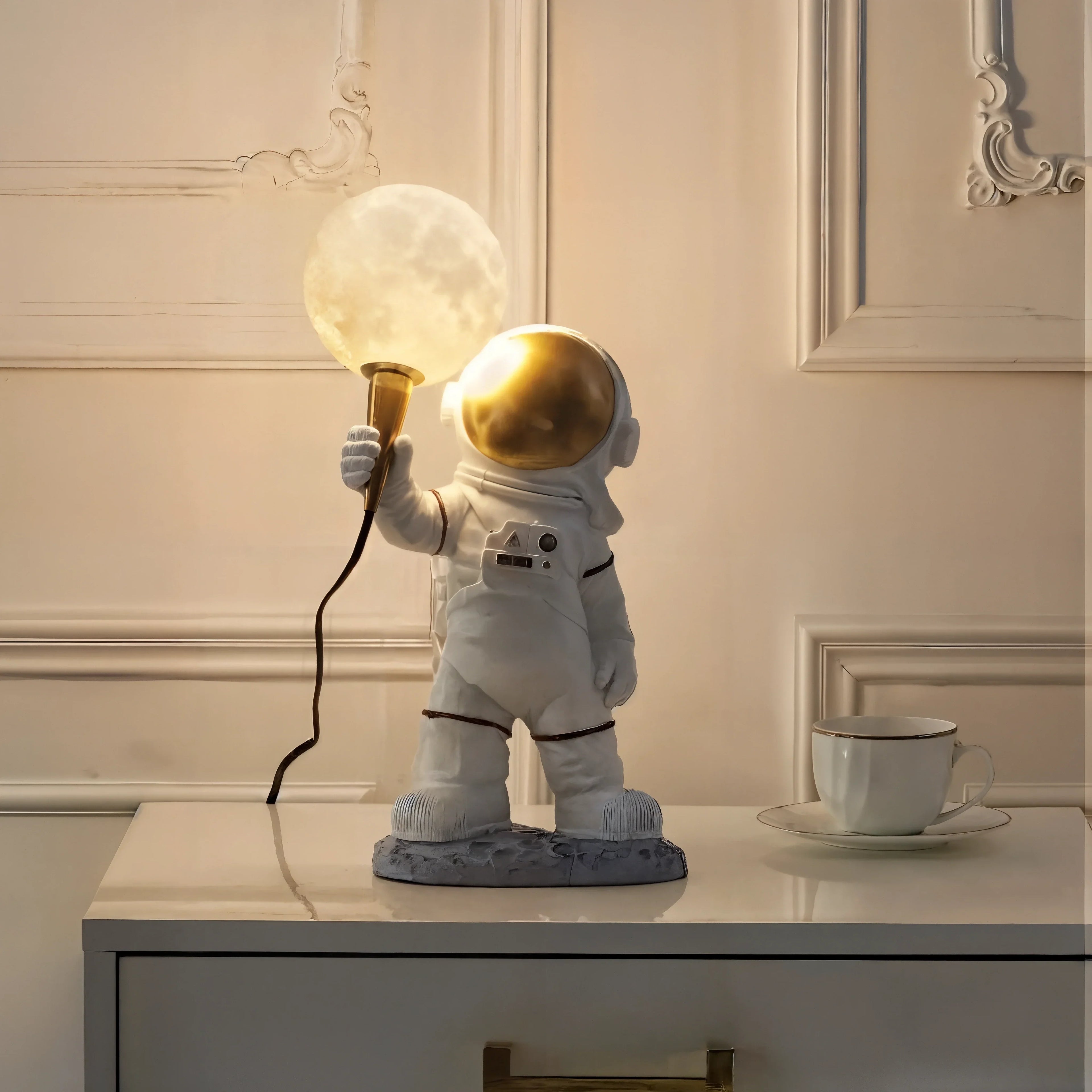 Lampada da Tavolo a LED Astronauta per Bambini Luce Notturna Calda
