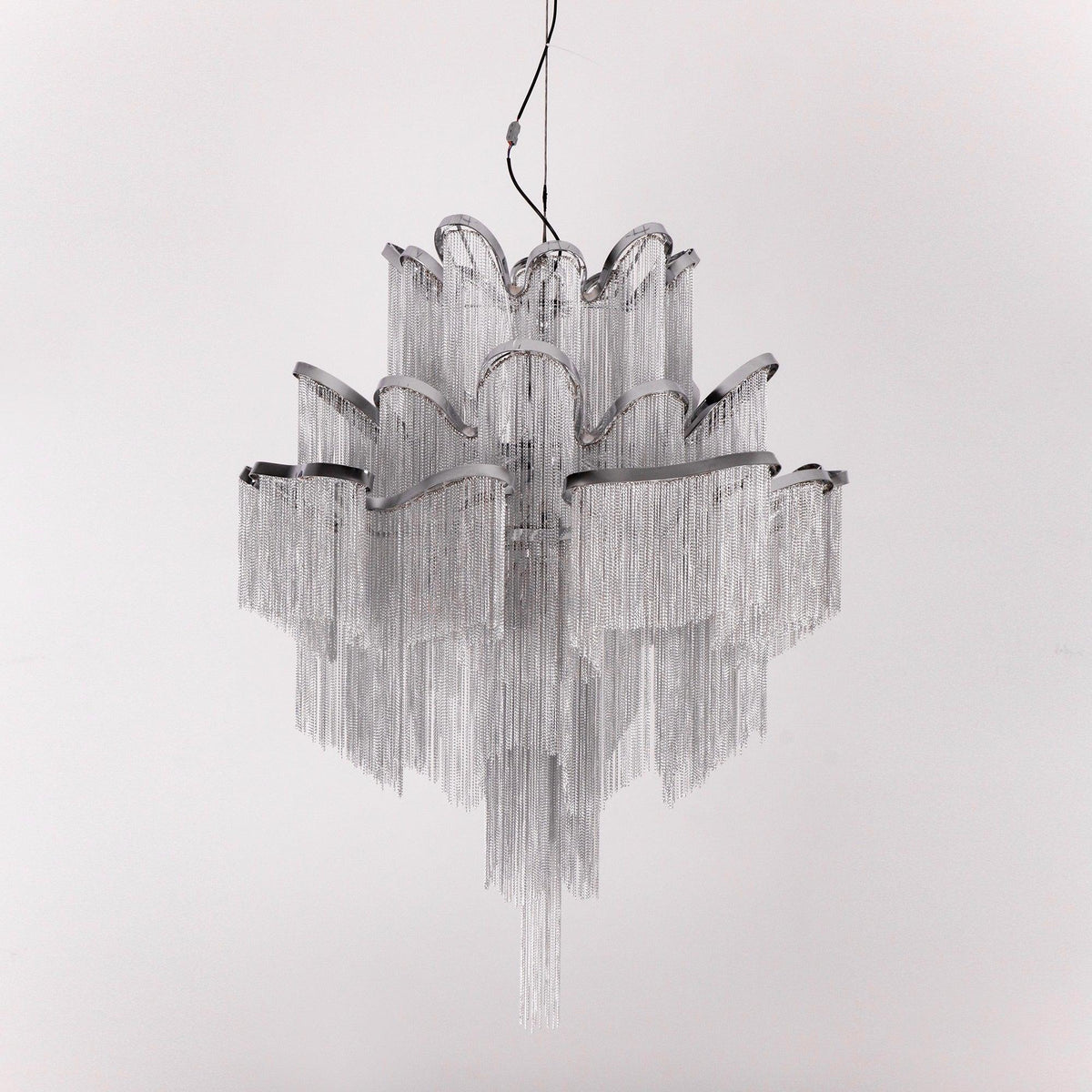 Stream Chain Chandelier — Cascading Link Design, Gold & Silver Finishes