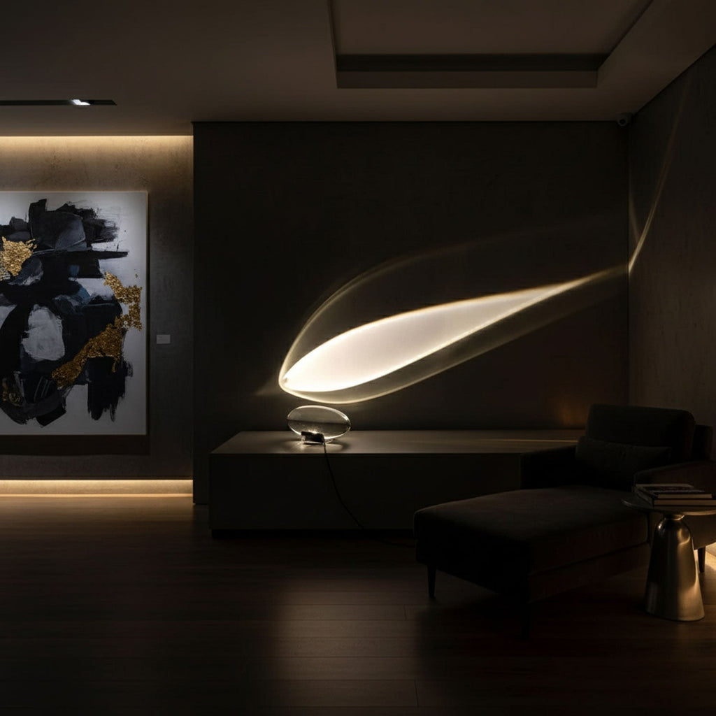 Atman Sculptural Table Lamp — Oval Silhouette, Soft Ambient Glow