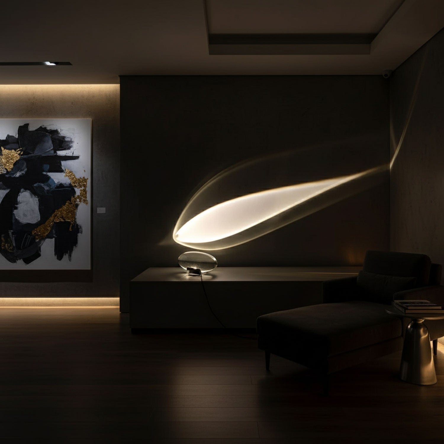 Atman Sculptural Table Lamp — Oval Silhouette, Soft Ambient Glow