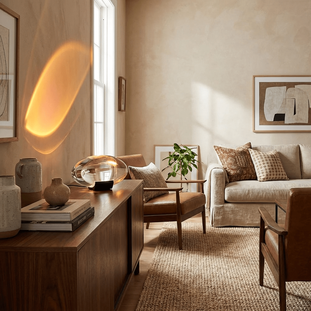 Atman Sculptural Table Lamp — Oval Silhouette, Soft Ambient Glow
