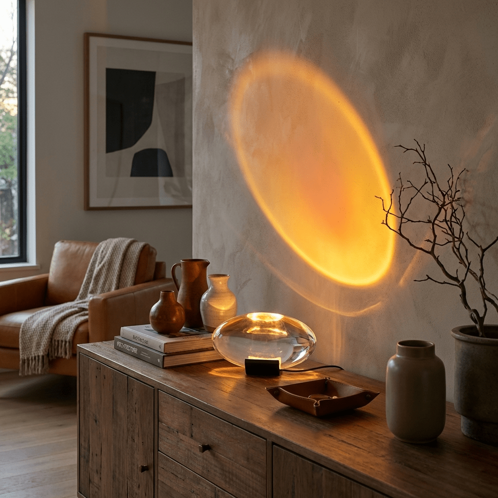 Atman Sculptural Table Lamp — Oval Silhouette, Soft Ambient Glow