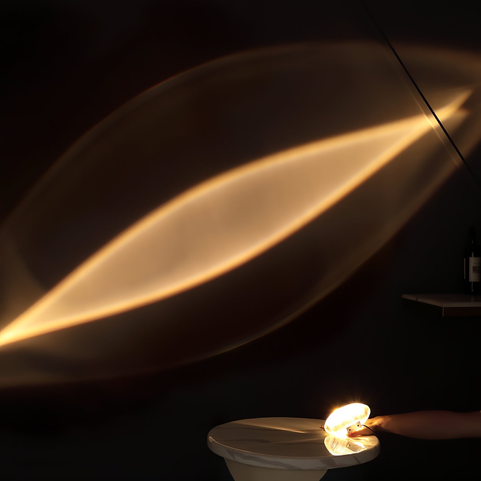 Atman Sculptural Table Lamp — Oval Silhouette, Soft Ambient Glow
