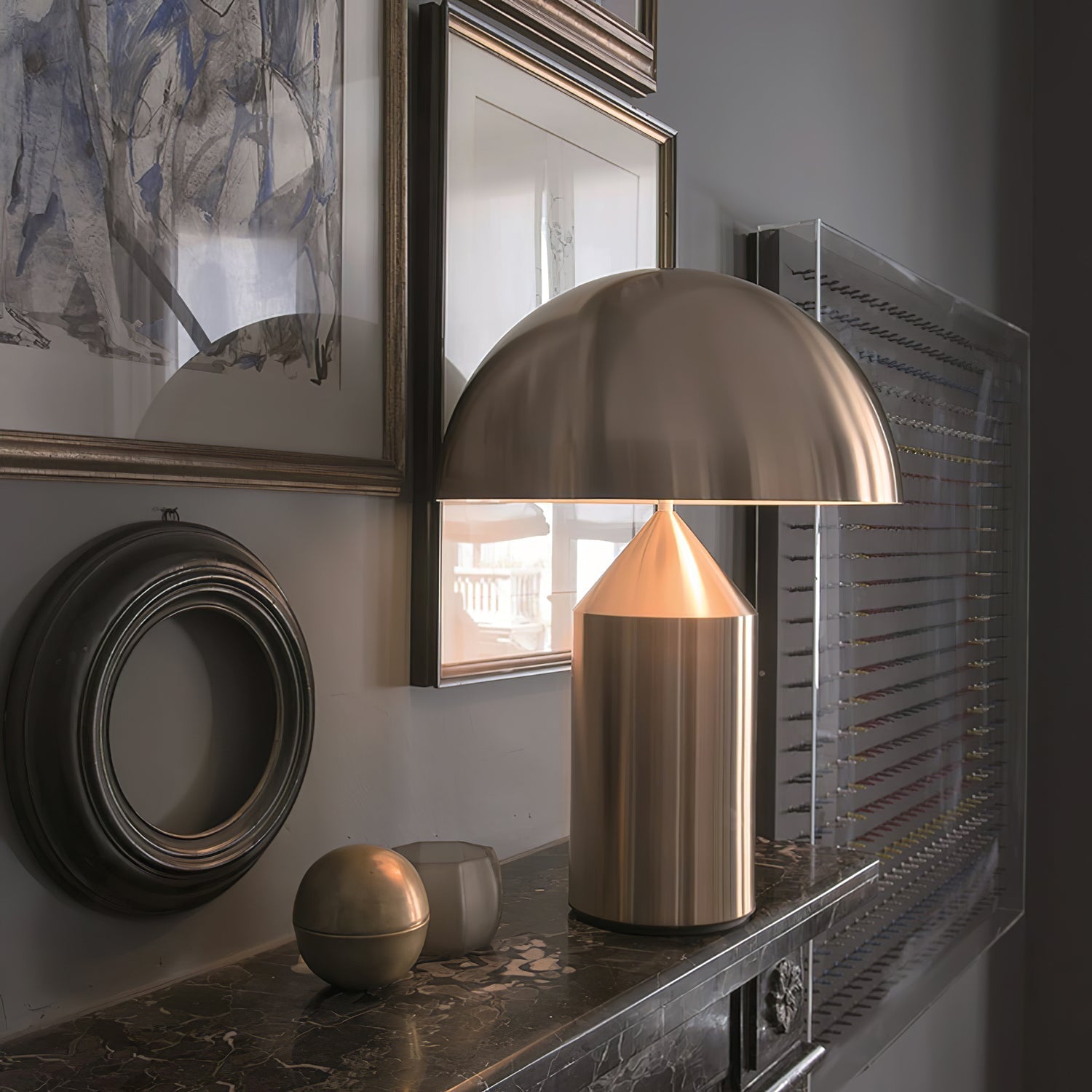 Atollo Geometric Metal Table Lamp