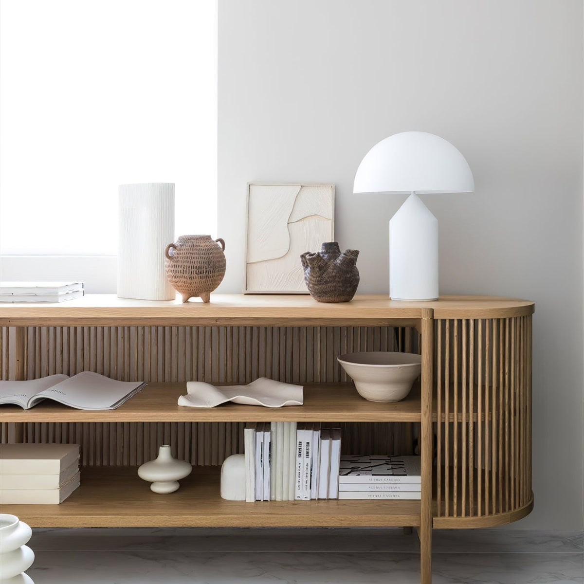 Lampada da tavolo moderna Atollo, oro, finiture opaca e lucida