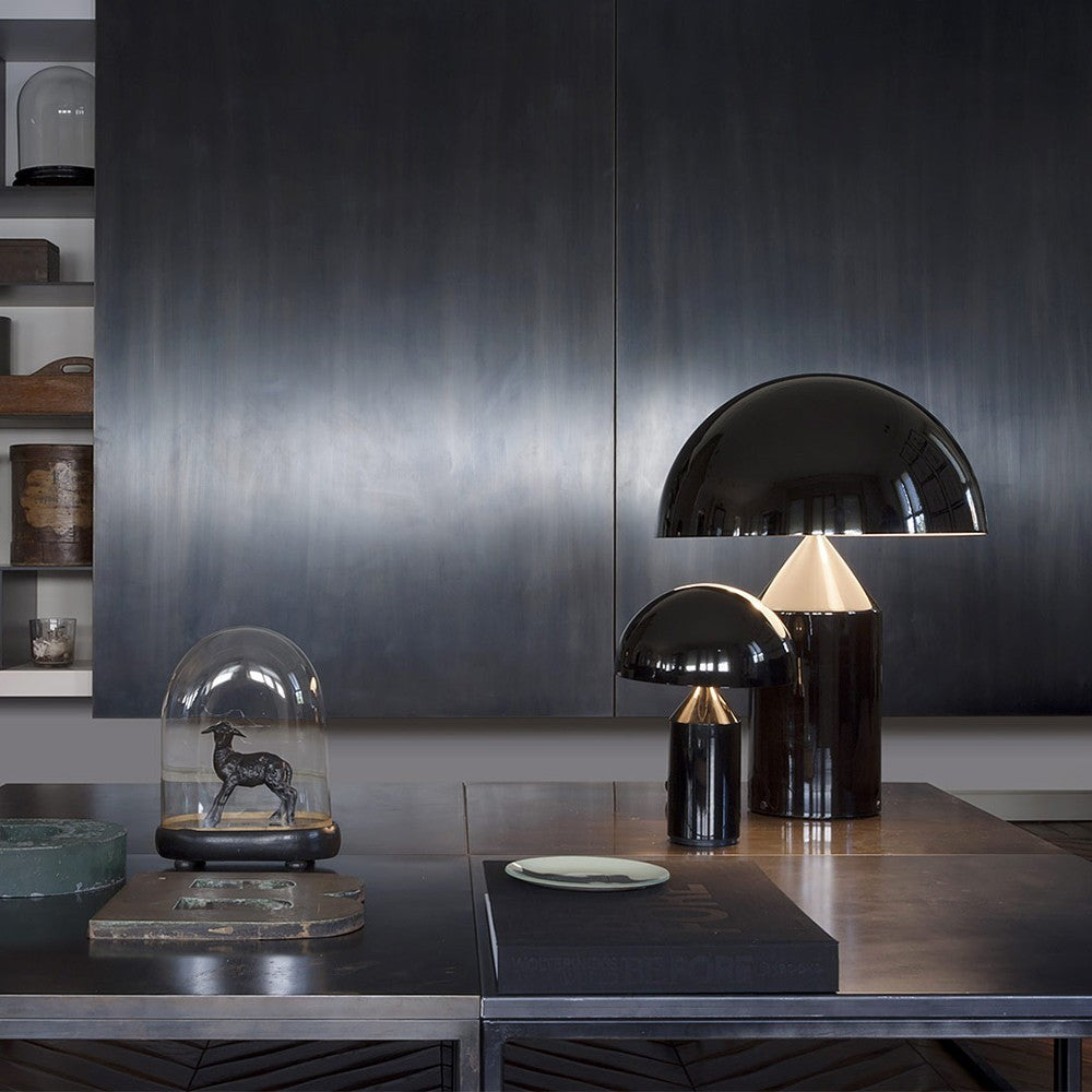 Lampada da tavolo moderna Atollo, oro, finiture opaca e lucida