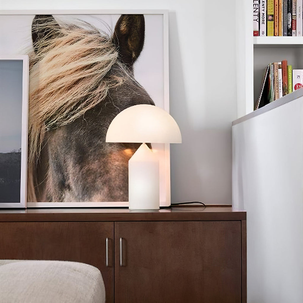 Lampada da tavolo moderna Atollo, oro, finiture opaca e lucida