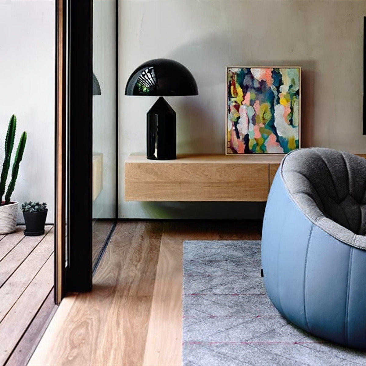Lampada da tavolo moderna Atollo, oro, finiture opaca e lucida