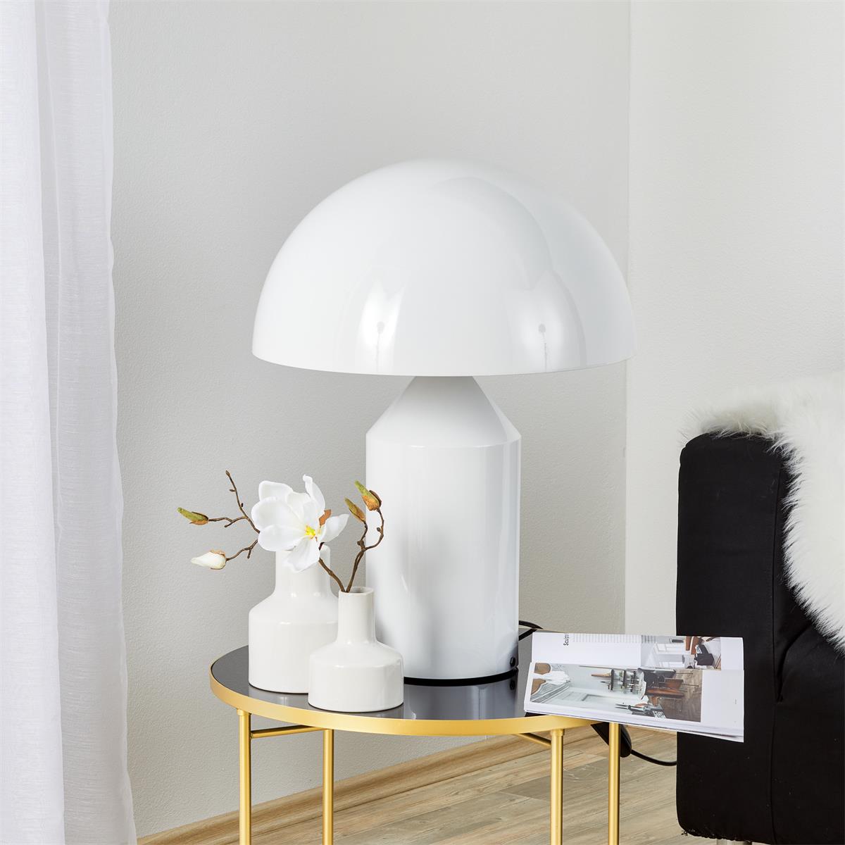 Lampada da tavolo moderna Atollo, oro, finiture opaca e lucida