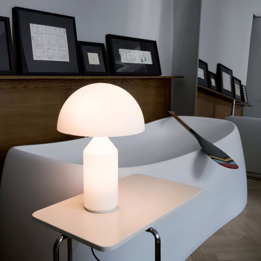 Lampada da tavolo moderna Atollo, oro, finiture opaca e lucida