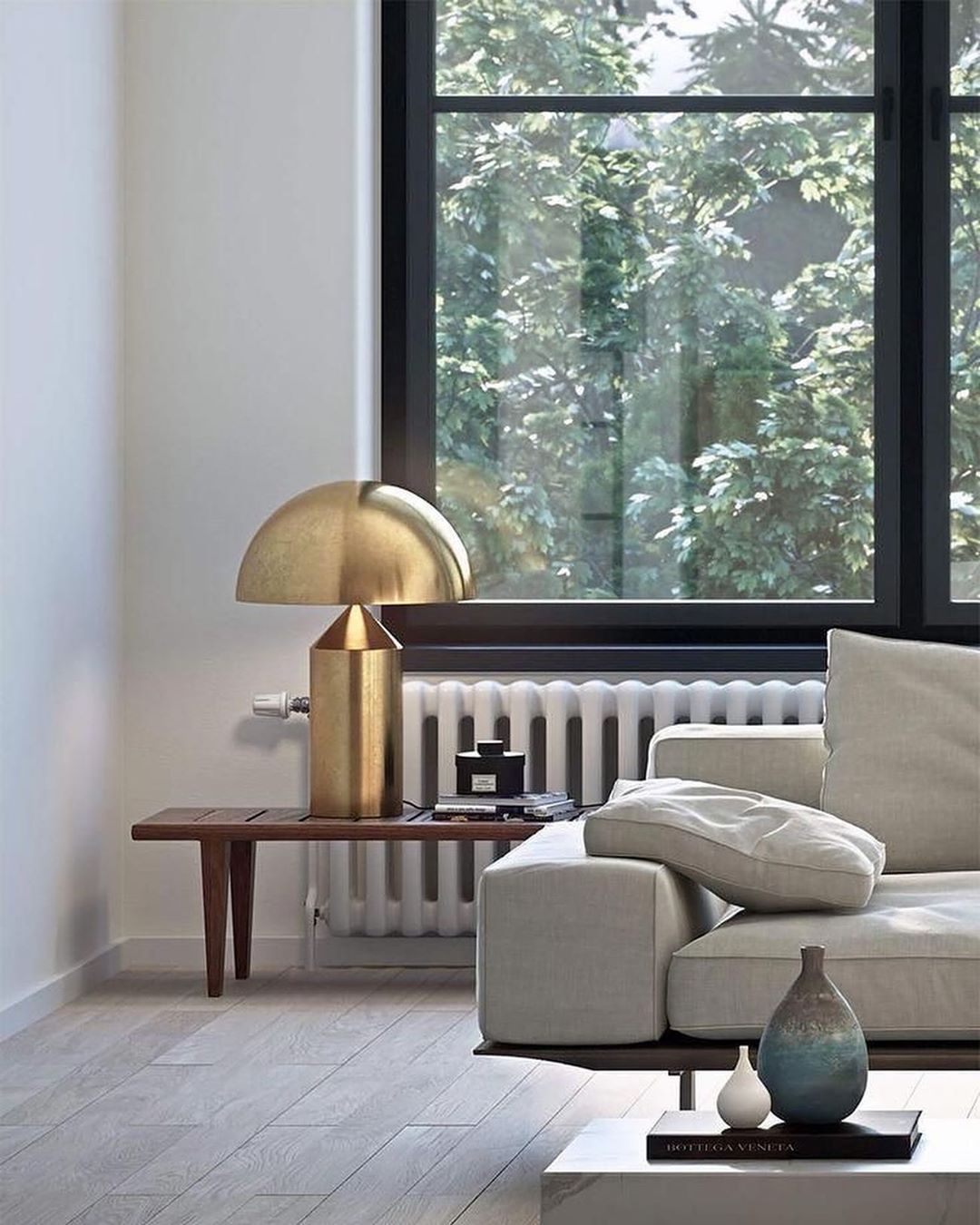 Lampada da tavolo moderna Atollo, oro, finiture opaca e lucida