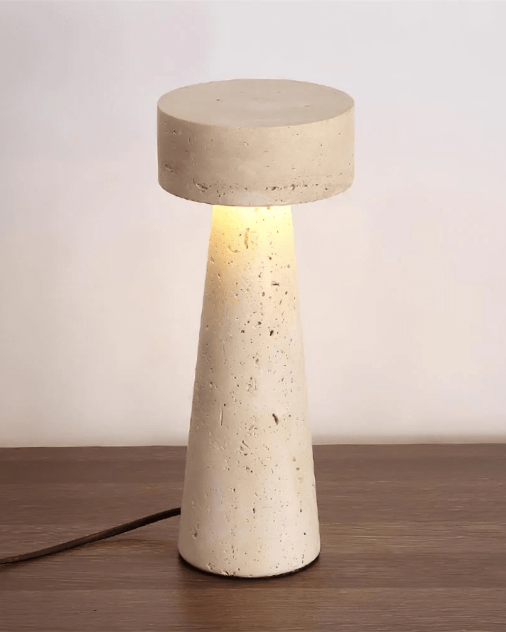 MarcelliStone Travertine Table Lamp Compact Elegance