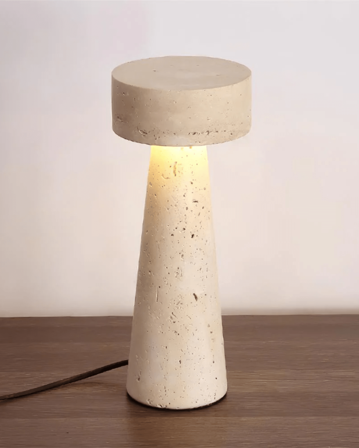 MarcelliStone Travertine Table Lamp Compact Elegance