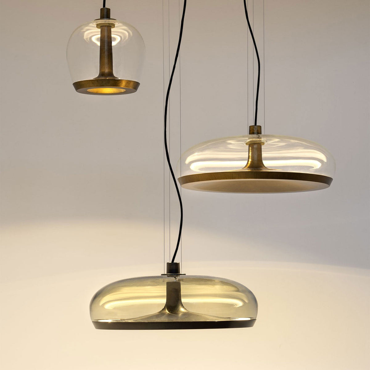 Moderne Glas-Deckenpendelleuchte Aurelia