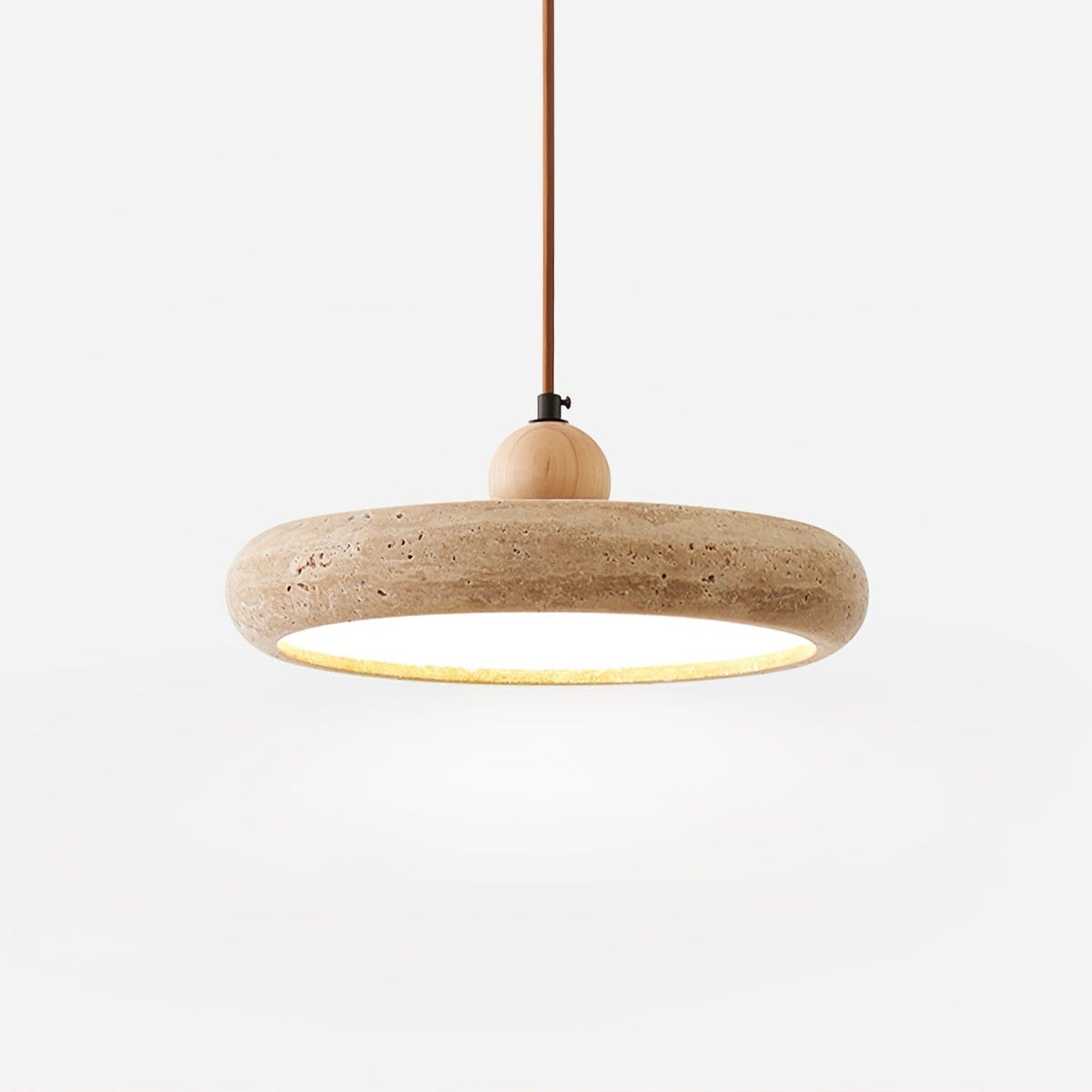 Zesolor Minimalist Travertine Pendant Light — 30cm Diameter