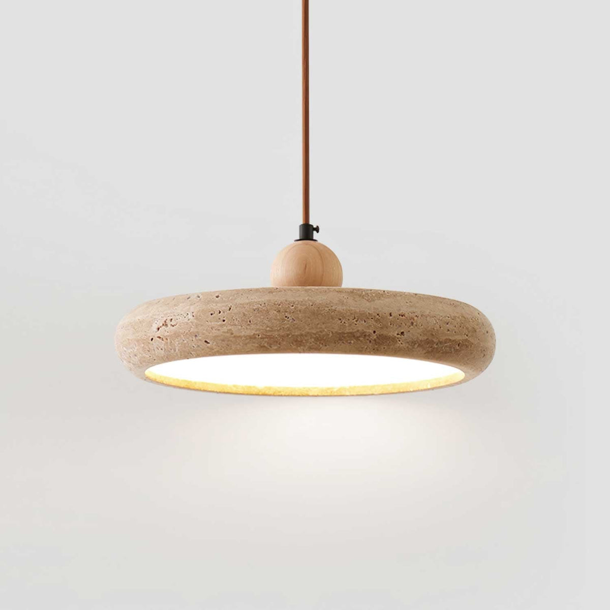 Zesolor Minimalist Travertine Pendant Light — 30cm Diameter