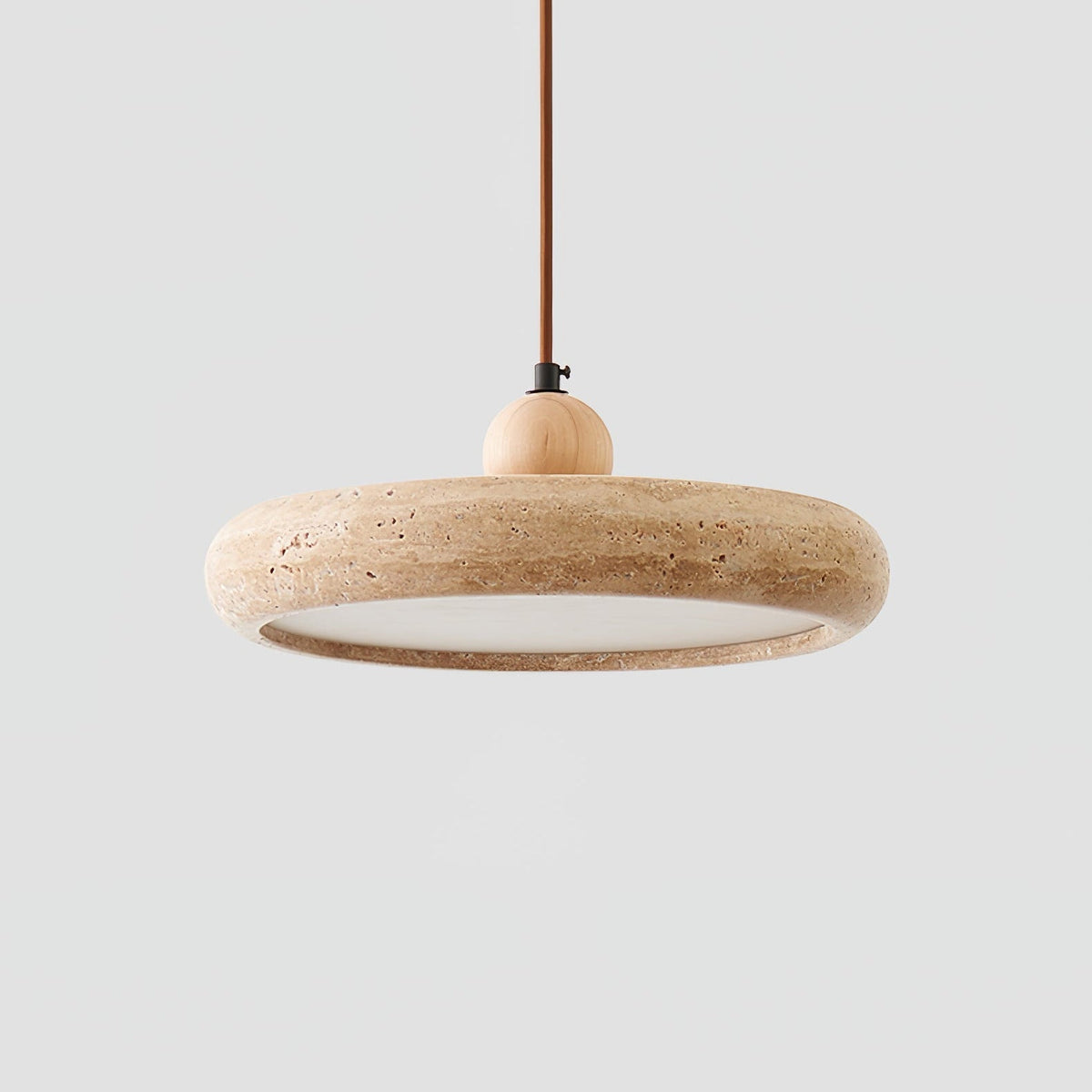 Zesolor Minimalist Travertine Pendant Light — 30cm Diameter
