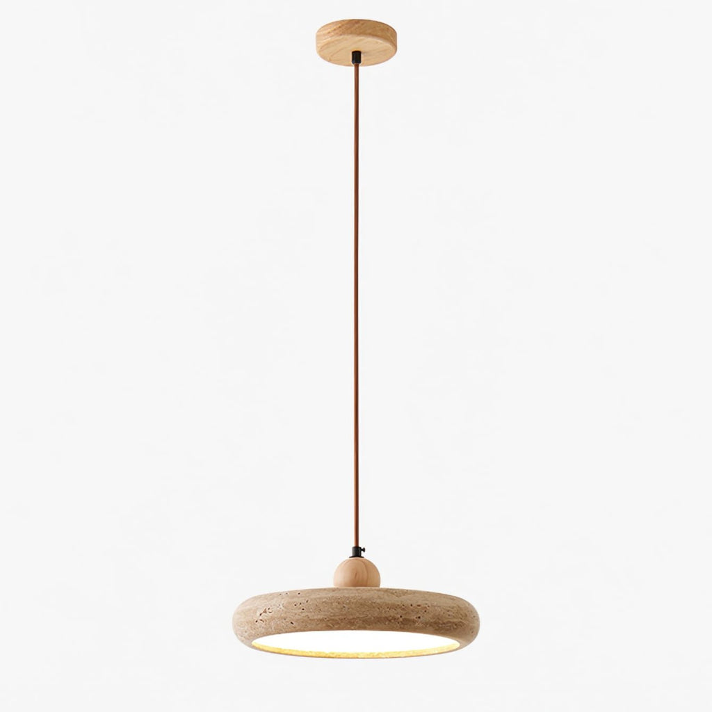 Zesolor Minimalist Travertine Pendant Light — 30cm Diameter