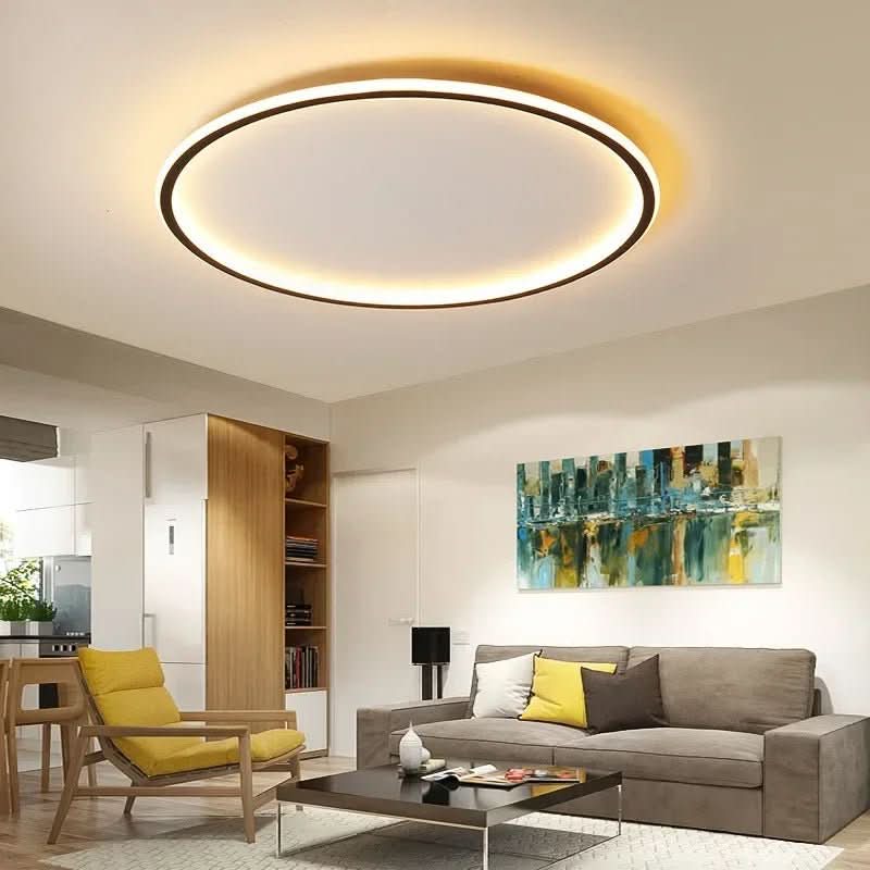 Candeeiro de teto LED nórdico Nordora para salas de estar acolhedoras e sem encandeamento