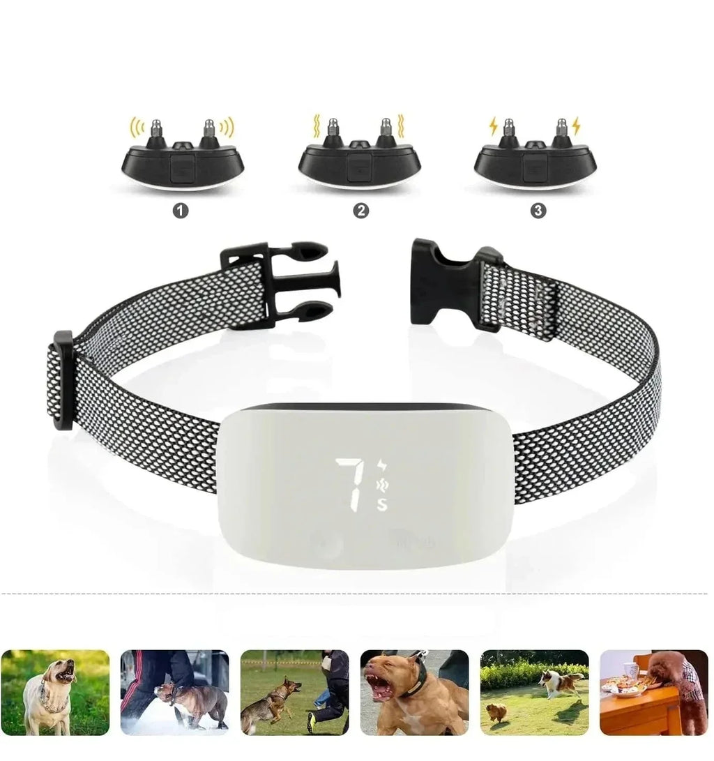 Havlama Önleyici Köpek Tasması - Naylon - IP67 Su Geçirmez - USB Şarjlı - Tüm Irklar İçin Ayarlanabilir