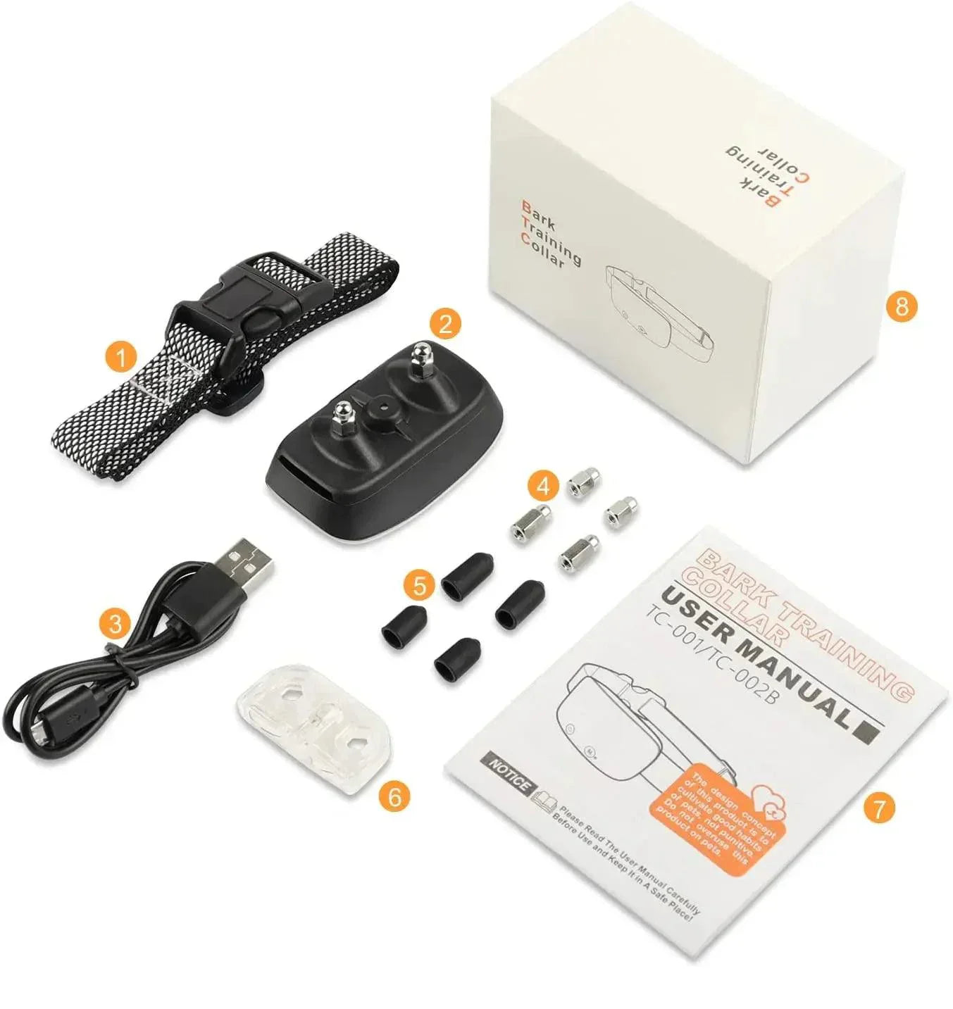 Havlama Önleyici Köpek Tasması - Naylon - IP67 Su Geçirmez - USB Şarjlı - Tüm Irklar İçin Ayarlanabilir