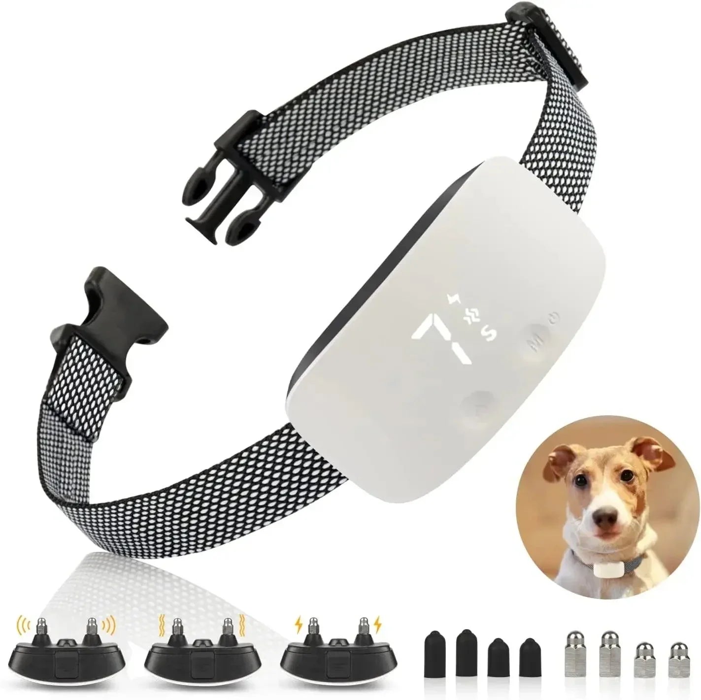 Havlama Önleyici Köpek Tasması - Naylon - IP67 Su Geçirmez - USB Şarjlı - Tüm Irklar İçin Ayarlanabilir