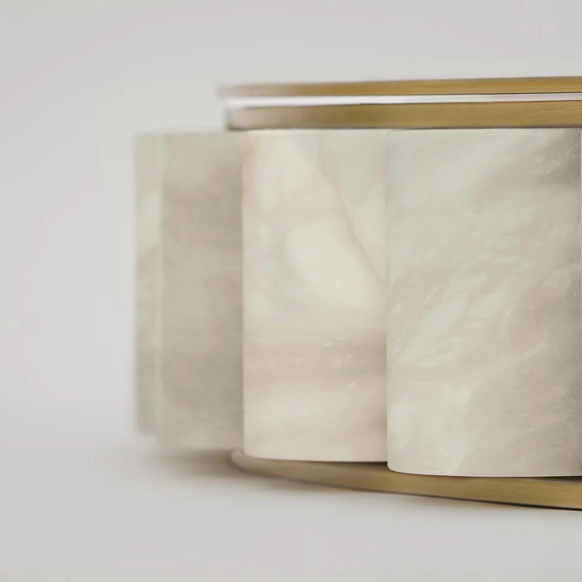 Sifuvyh postmoderne lysekrone i rustfrit stål og alabaster — 150 cm ophængningsledning