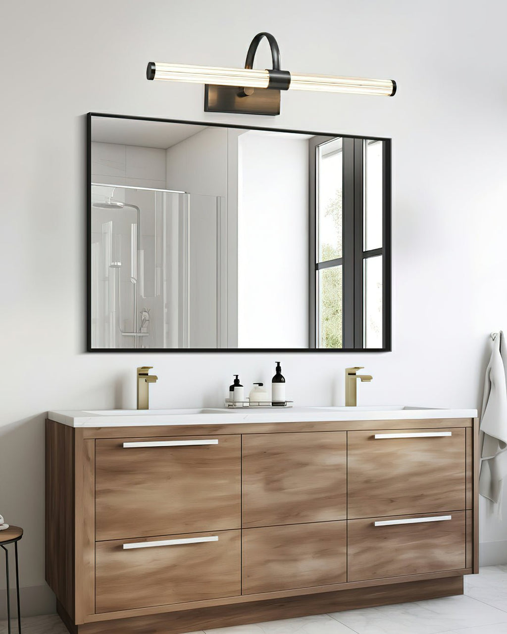 Beryl moderne minimalistisk væglampe — integreret LED, messing, interval på 3000K–6000K