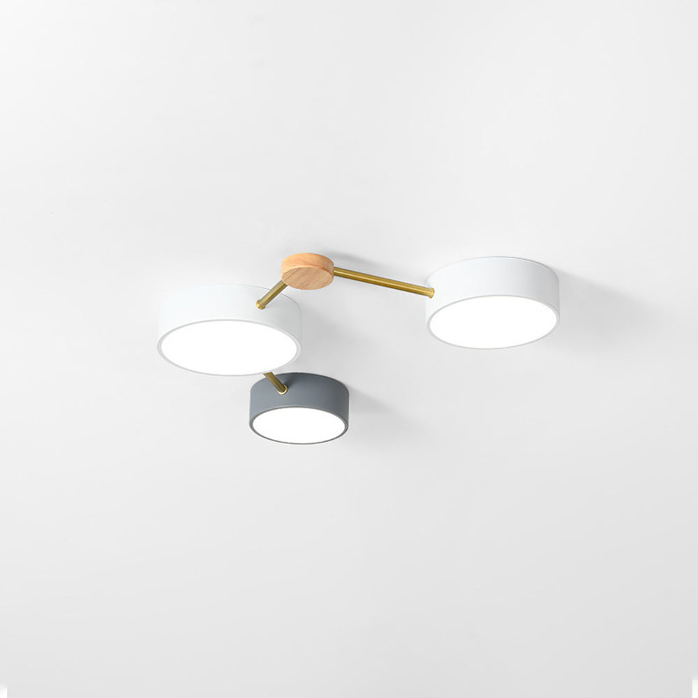Arisha Modern LED Ceiling Light — Log Style White Grey