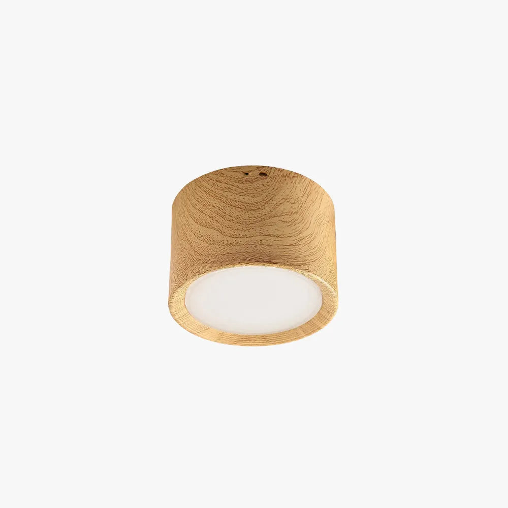 Plafonnier rond moderne Arisha, finition bois et noir