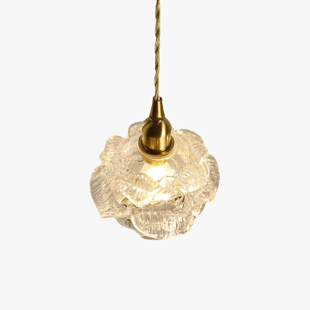 Valentina Romantic Retro Rose Pendant Light Clear Glass Bedroom - Neutralighting