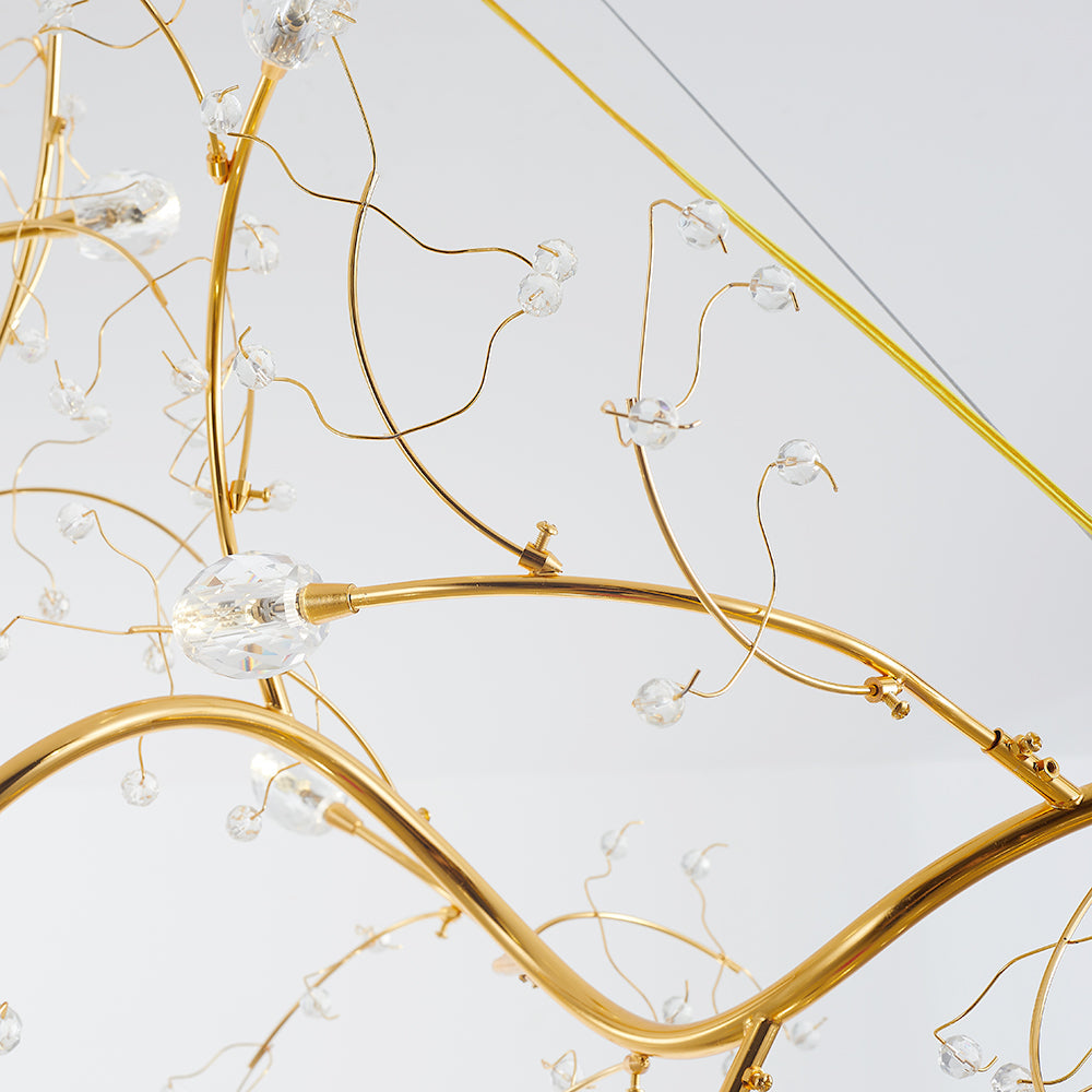 Olivia Art-déco-Pendelleuchte mit Zweigdesign — romantische Deckenleuchte