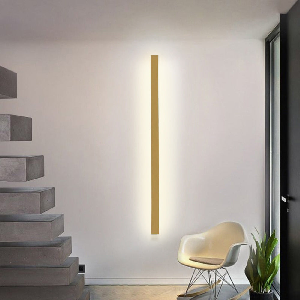 Gravo Minimalist Linear Metal/Acrylic Wall Lamp, Gold/Black/White - Neutralighting