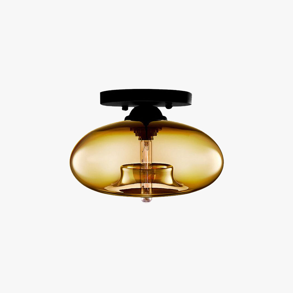 Valentina Industrial Art Deco Globe Flush Mount Ceiling Light Living Room - Neutralighting