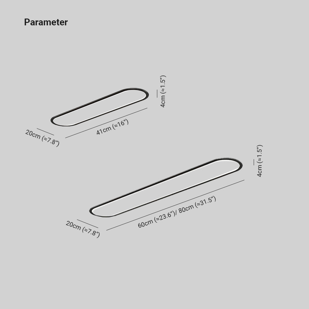 Plafonnier ovale fin Rilo