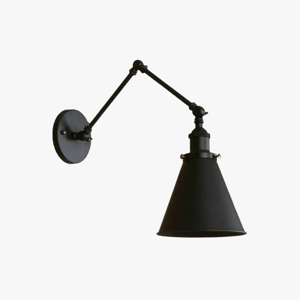 Zynar Vintage Adjustable Wall Lamp, Metal, Black/Rust, Living Room - Neutralighting