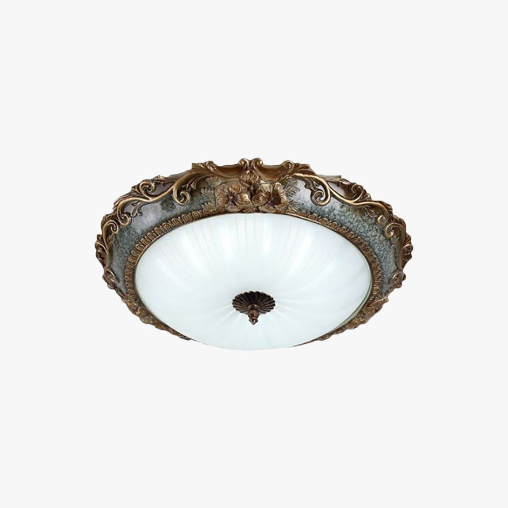 Tiffany Flush Mount Ceiling Light, Brass/Resin - Neutralighting