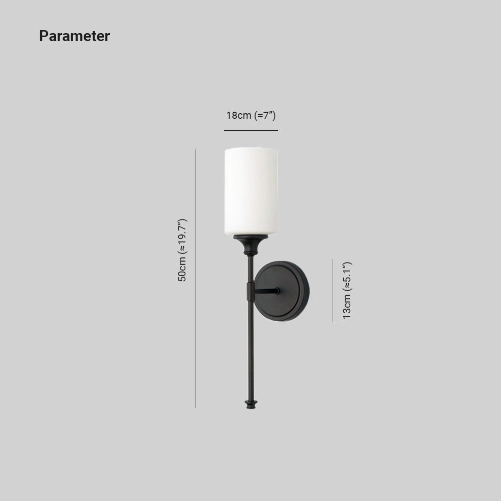 Tiffany nordisk minimalistisk væglampe — sminkebordslampe i glas og metal, sort/sølv