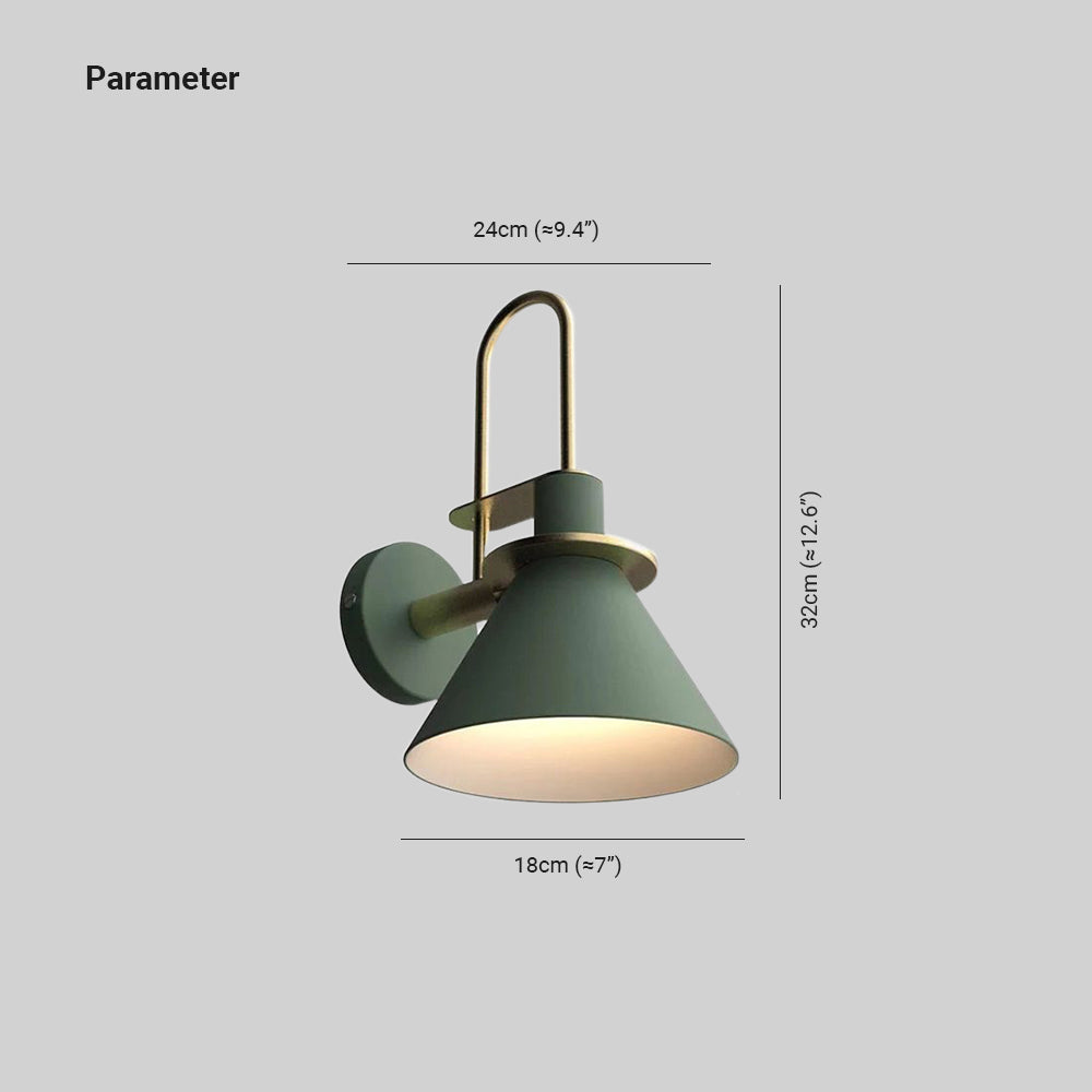 Valentina Vintage Metal Wall Lamp — Horn-Shaped Design, IP44 Rated, Hardwired Mount