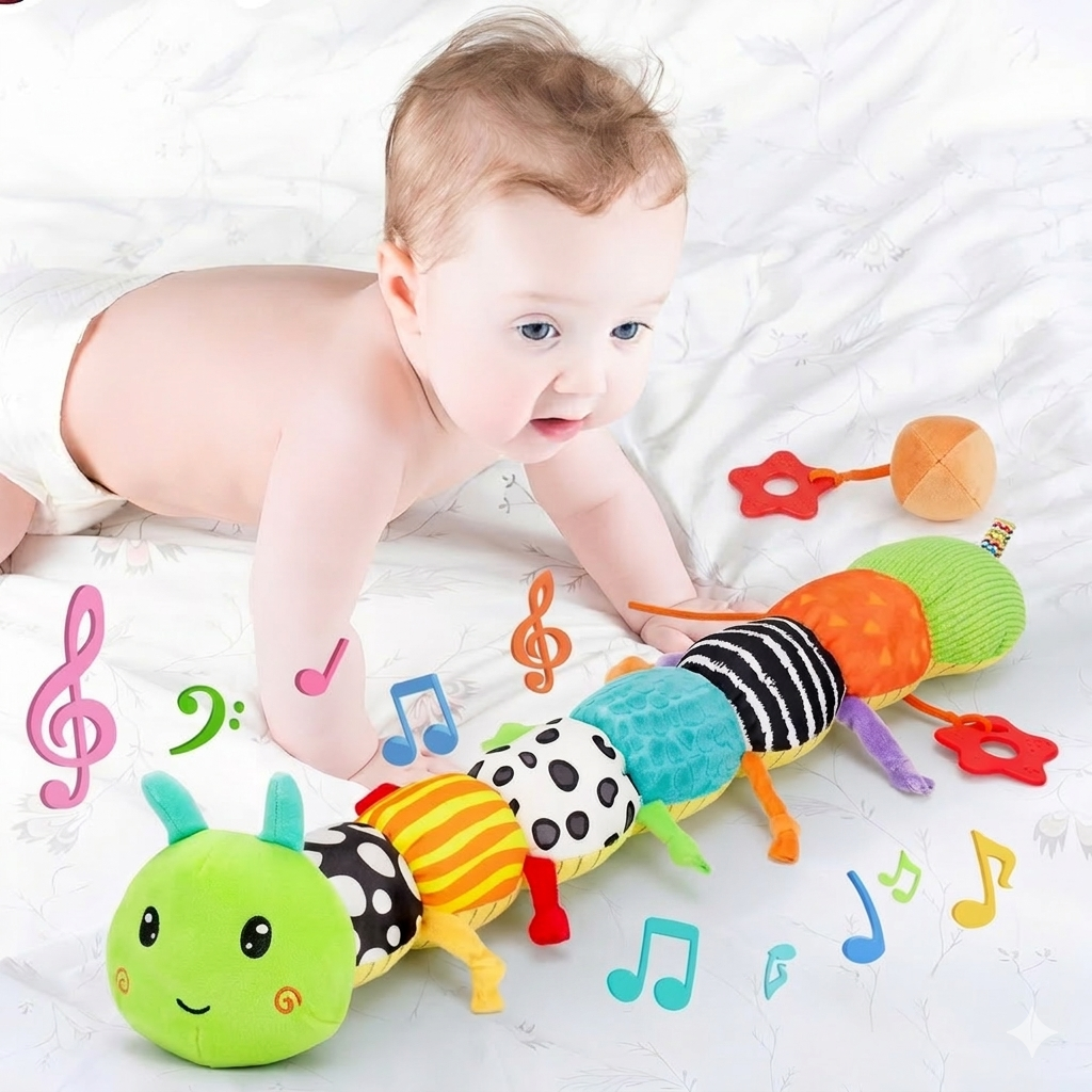Bebek Duyusal Peluş Müzikli Tırtıl Oyuncak