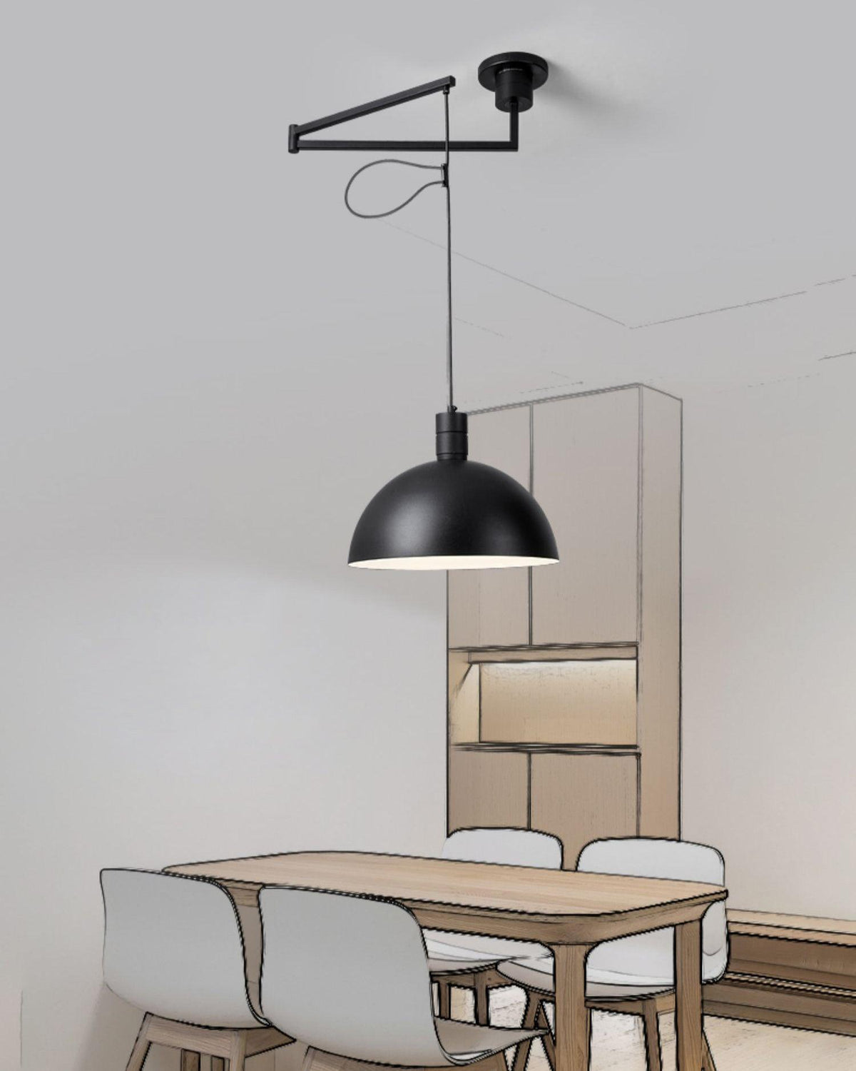 Emino justerbar pendellampe på 59 tommer