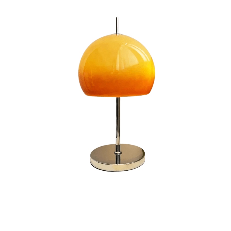BrunoLuxe Retro bord- og gulvlampe med oransje skjerm og fjernkontroll