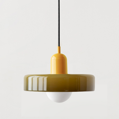 Korbel Bauhaus Glass Pendant Light In White Modern Elegance