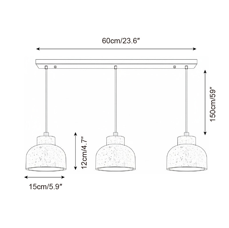 Loxis kunstnerisk pendellampe i travertin — fast tilslutning, E26-fatning, 59 tommer ledning