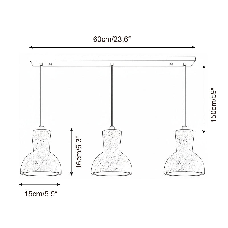 Loxis kunstnerisk pendellampe i travertin — fast tilslutning, E26-fatning, 59 tommer ledning
