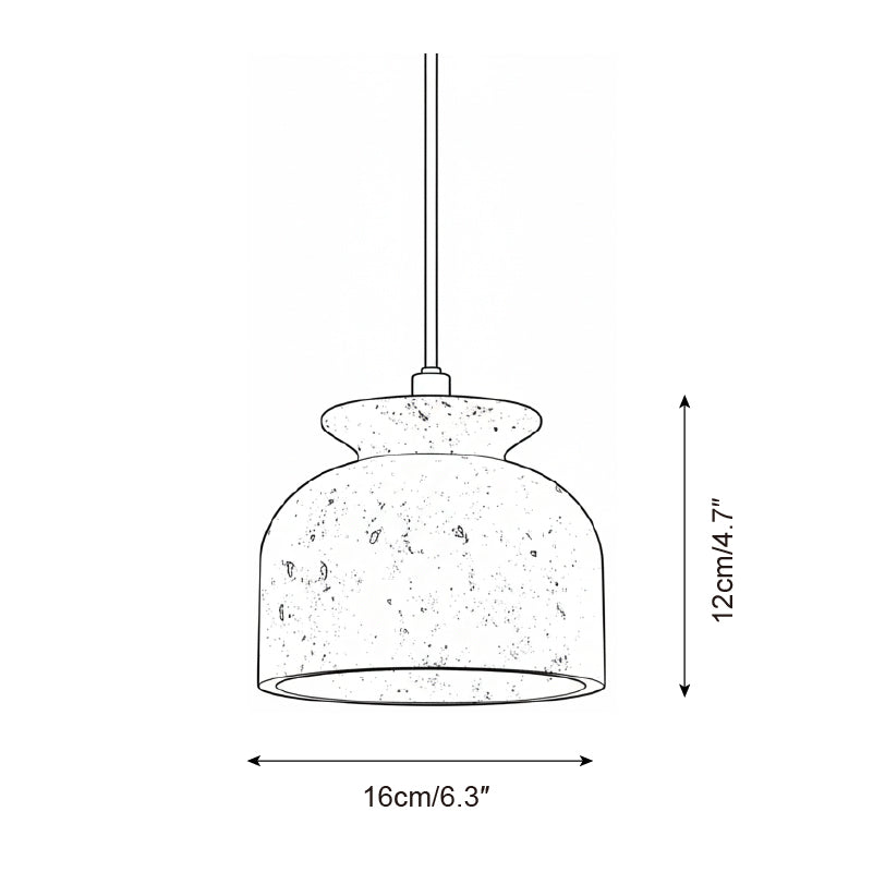 Loxis kunstnerisk pendellampe i travertin — fast tilslutning, E26-fatning, 59 tommer ledning