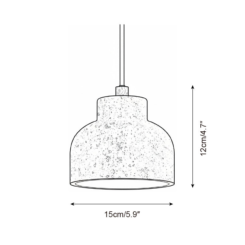 Loxis kunstnerisk pendellampe i travertin — fast tilslutning, E26-fatning, 59 tommer ledning
