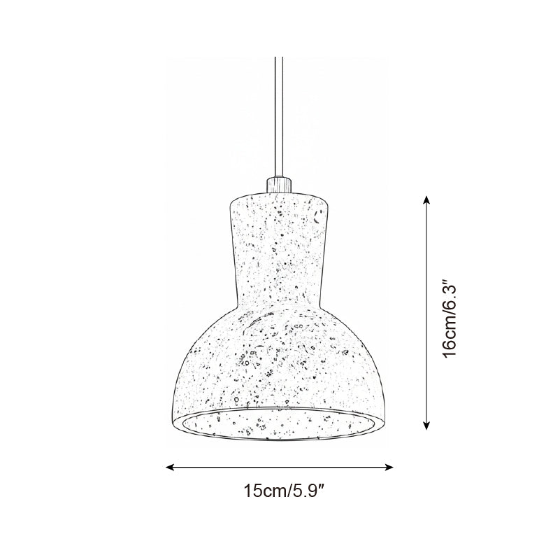 Loxis kunstnerisk pendellampe i travertin — fast tilslutning, E26-fatning, 59 tommer ledning