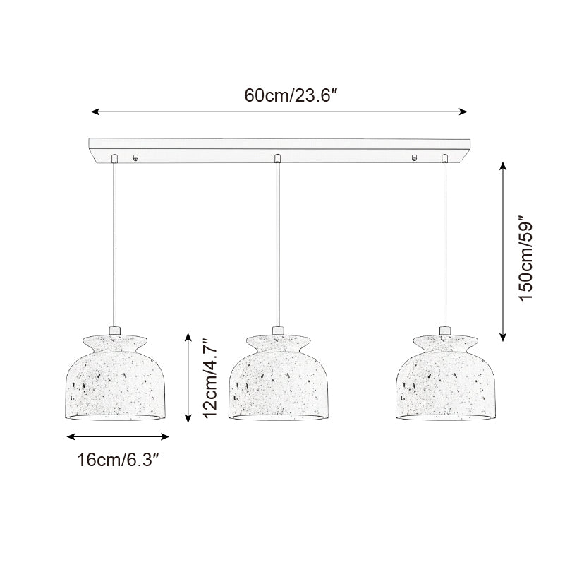 Loxis kunstnerisk pendellampe i travertin — fast tilslutning, E26-fatning, 59 tommer ledning